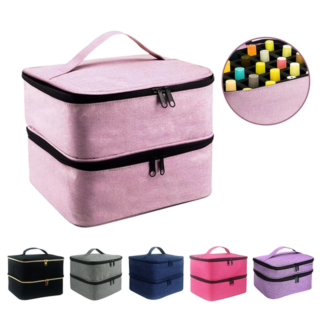 Nail Polish Storage Bag Double-Layered Large Capacity Cosmetic Bag For 30  Bottles Of Nail Polish For Fingernail Dryer Suitcase - AliExpress