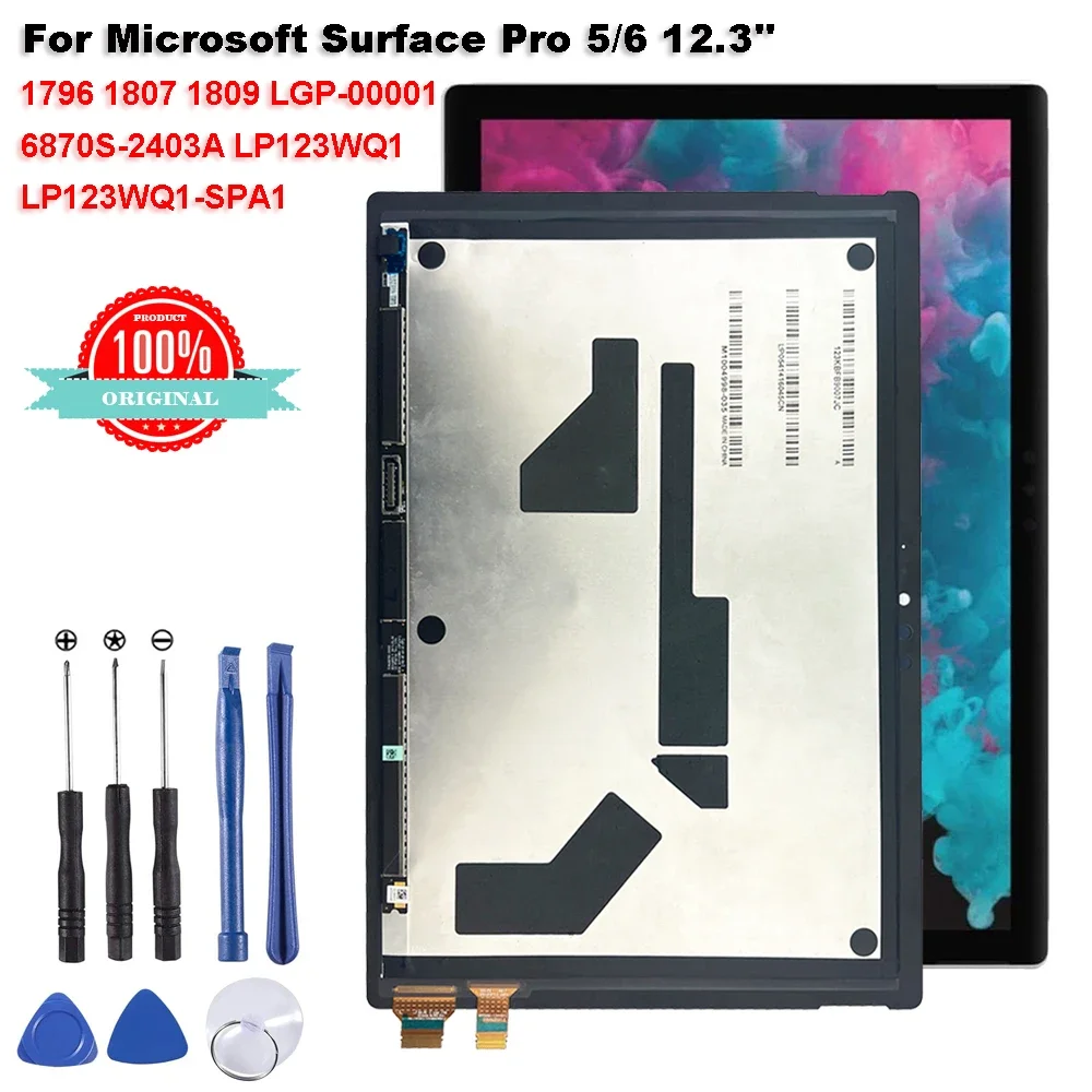 Aaa + Originale Per Microsoft Surface Pro 6 1807 Display Lcd Touch Screen Digitizer Assembly Per Surface Pro5 1796 Sostituzione Lcd