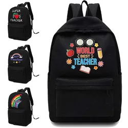 Fashion Canvas Women Backpack New Unisex School Bag Teacher Pattern Printed Large Capacity Laptop Bag Portable Travel Sports Bag