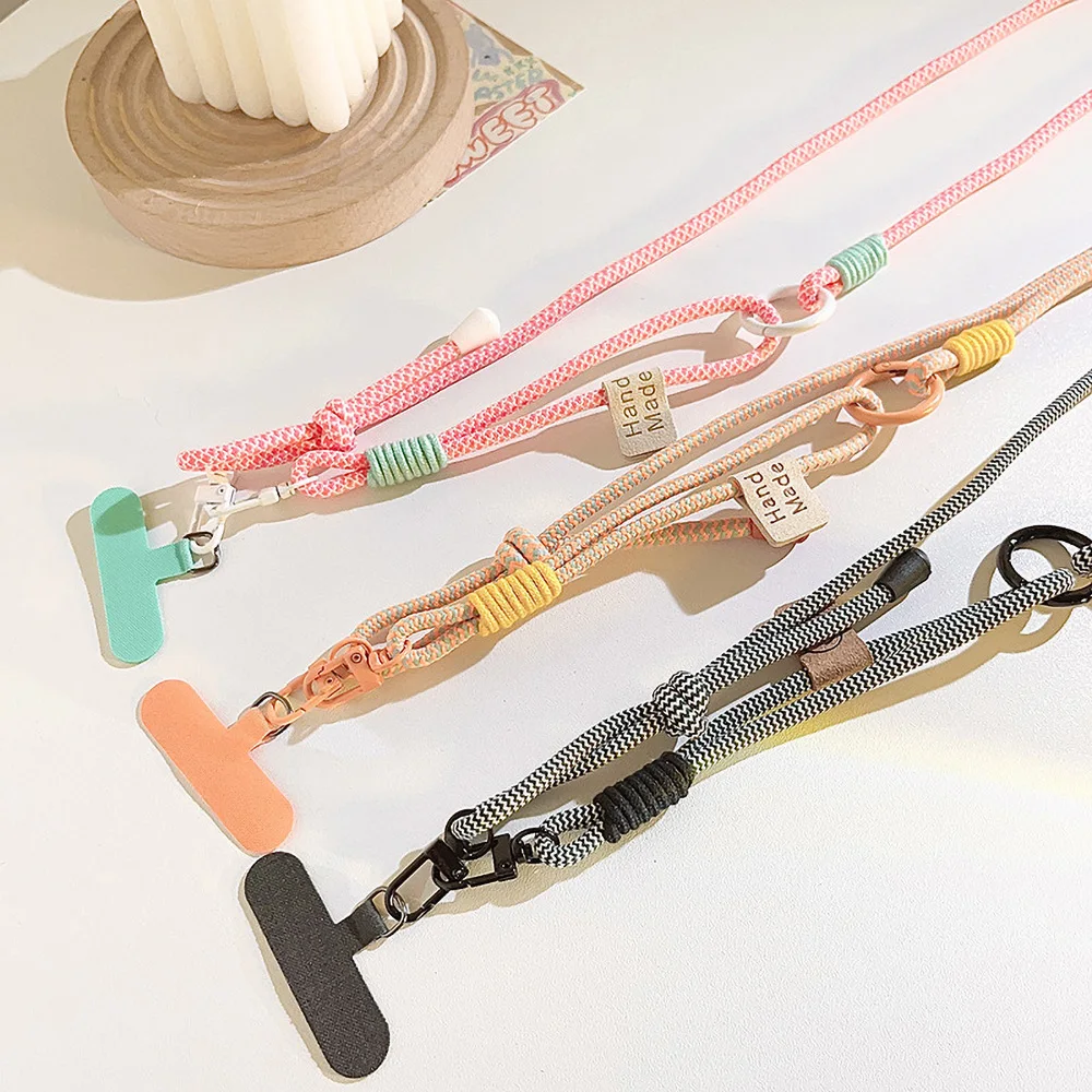 Korean Handwoven Long Crossbody Phone Lanyard Anti-Loss Strap Unisex Accessory