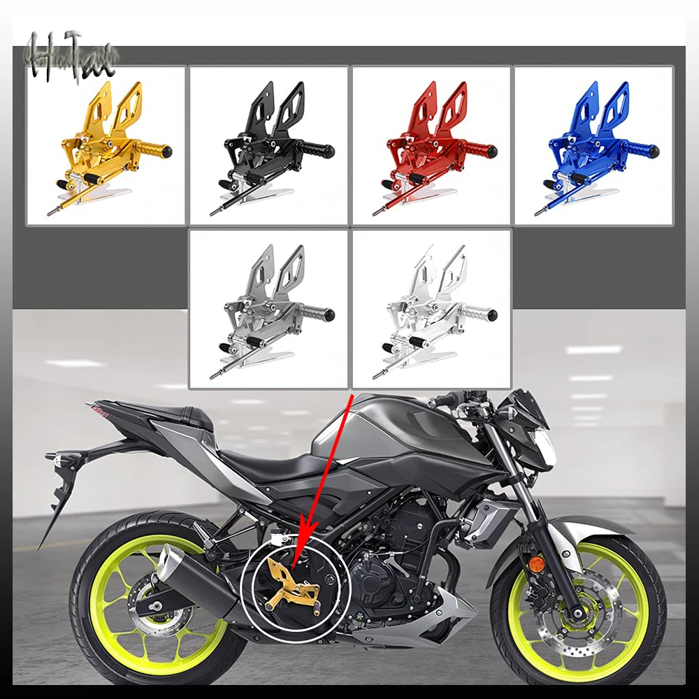 

Мотоциклетные Регулируемые задние комплекты, подножки для Yamaha YZF-R25 YZF-R3 MT-03 2014-2020, задние комплекты, ножная педаль в сборе, подножки