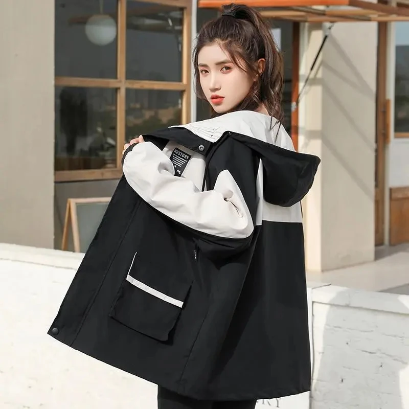 practice a good word primary school students synchronous copybook grades 1 6 chinese practice new version calligraphy book Velvet/Non-Velvet Jacket Women's Spring Autumn Coat Hooded Korean Version Loose 2022 New Junior High School Students All-Match