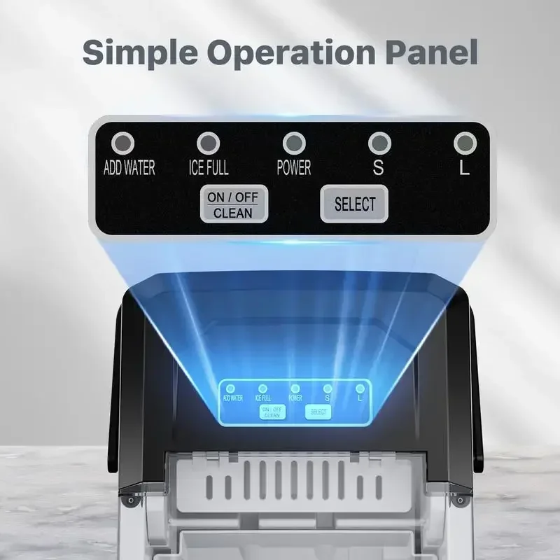 Silonn Bullet Ice Maker Countertop, Portable Ice Machine with Carry Handle, Self-Cleaning Ice Makers with Basket and Scoop 5