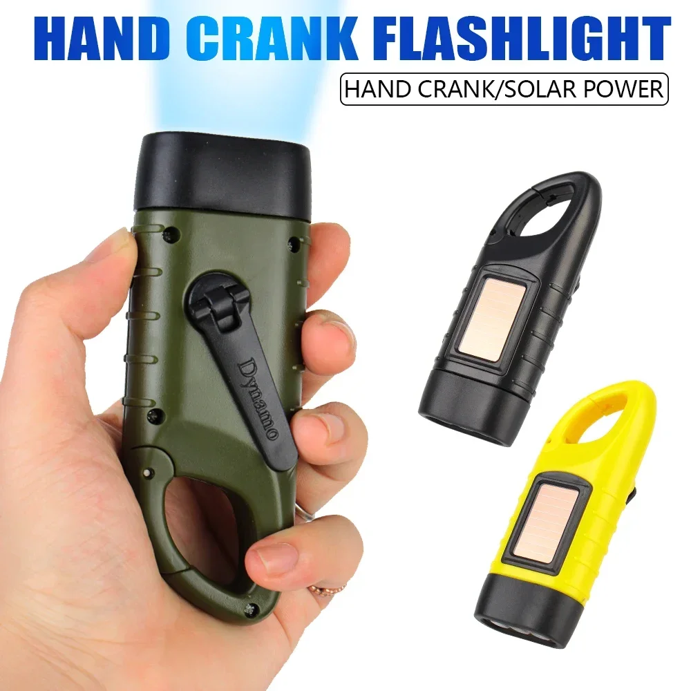 Hand Crank Dynamo Solar Flashlight 1