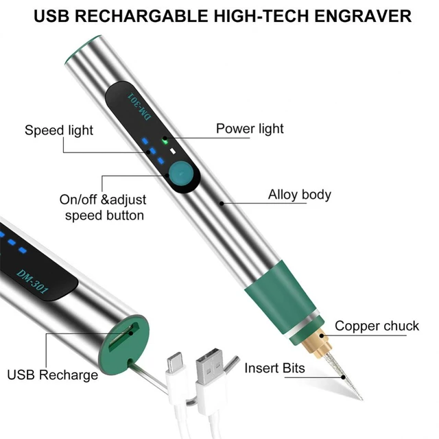 USB Rechargeable Engraving Pen, Portable Artisan Pen Engraving Tool  Cordless, Electric Engraving Pen For Metal, Wood - AliExpress