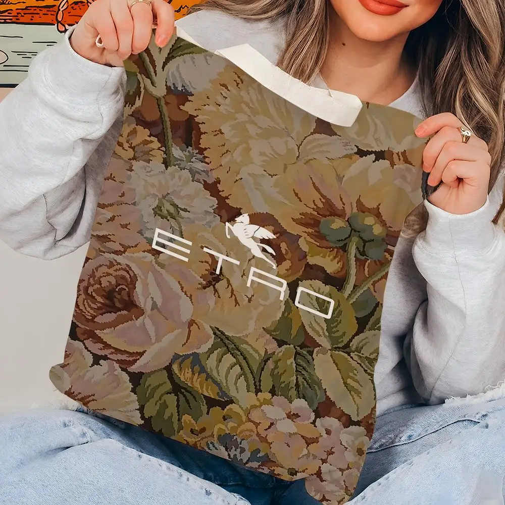 Eco-Friendly Cotton Canvas Tote Bag - Reusable Large Capacity Fashion Storage Bag