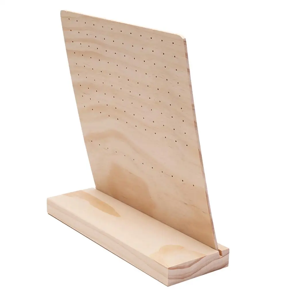 

Wooden Board Jewelry Organizer Holder Rack with Hooks Shelf Hanging Earrings