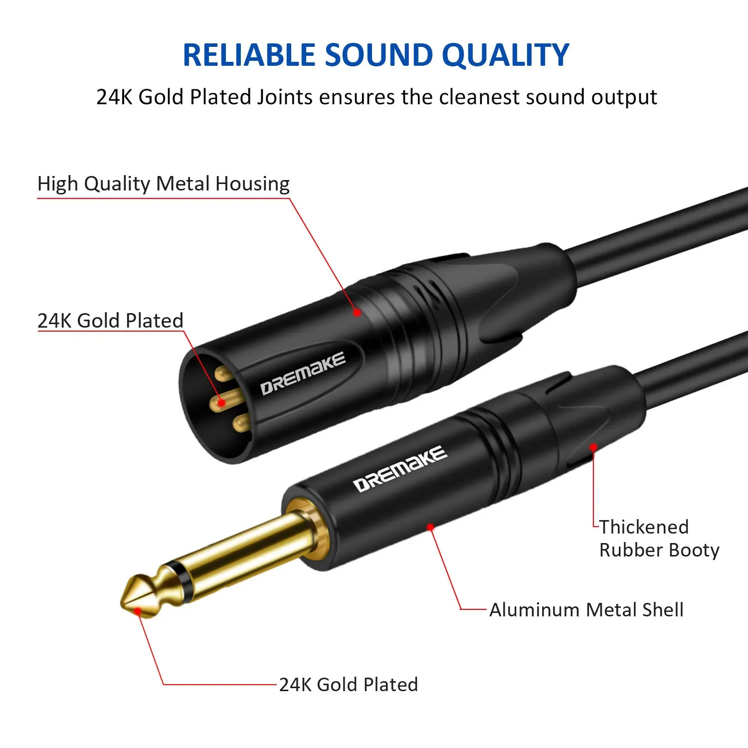 GearIT XLR Male to Dual RCA Male Y-Splitter Cable