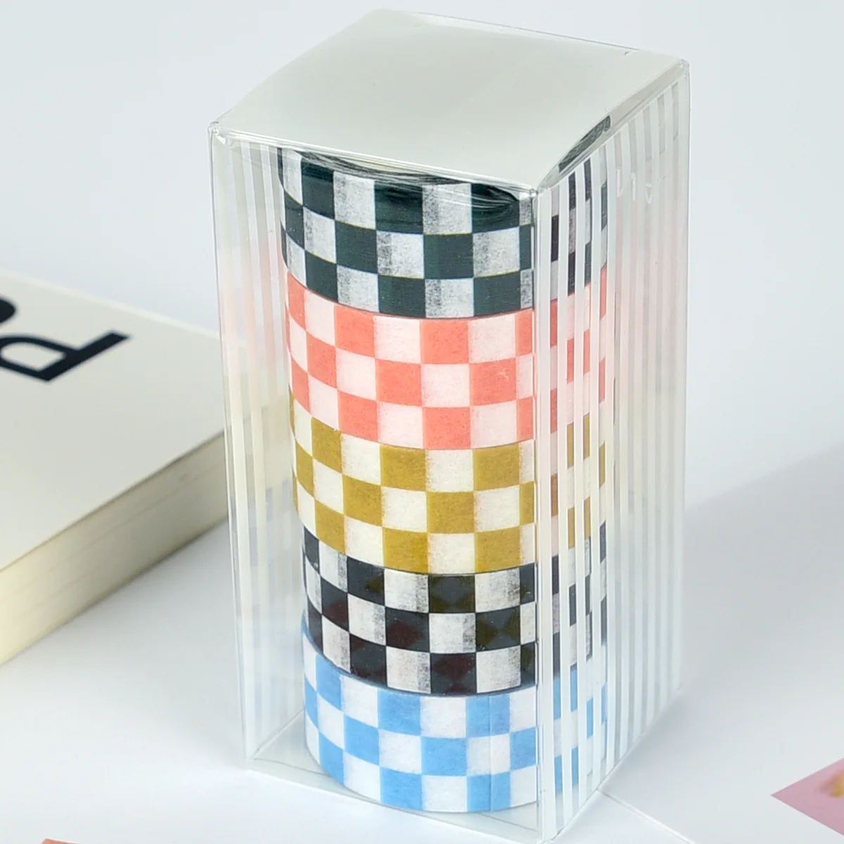 Grid Pattern Decorative Washi Tape for DIY Crafting and Bookkeeping