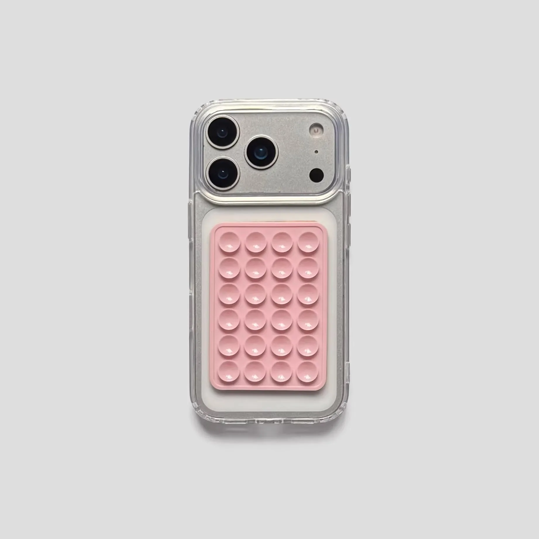 Transparent TPU Shockproof 3D Suction Cup Stand Phone Case