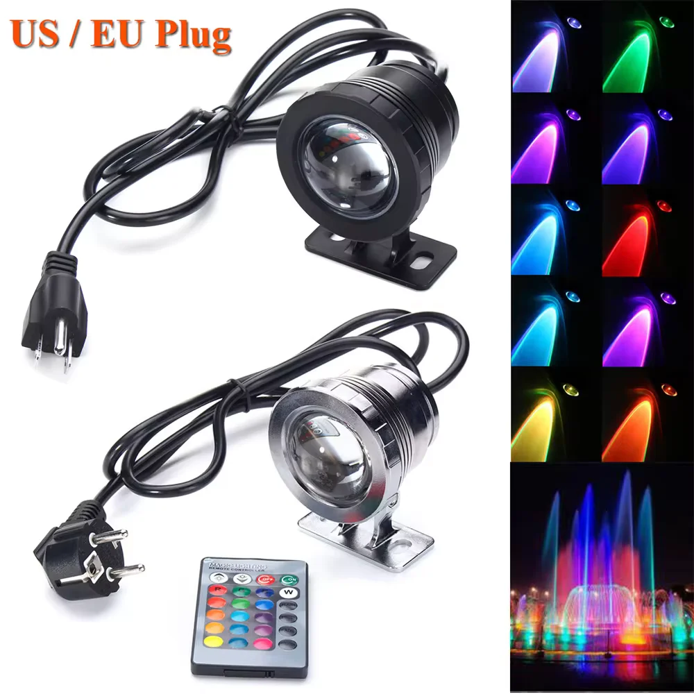 Underwater RGB LED Spotlight Bulb AC 110V 220V DC 12V 15W 10W Landscape Lamp Flood Light Outdoor Garden Fountain Pool Decoration 2