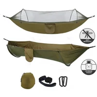 2023 Camping Hammock with Mosquito Net Pop-Up Light Portable Outdoor Parachute Hammocks Swing Sleeping Hammock Camping Stuff 1