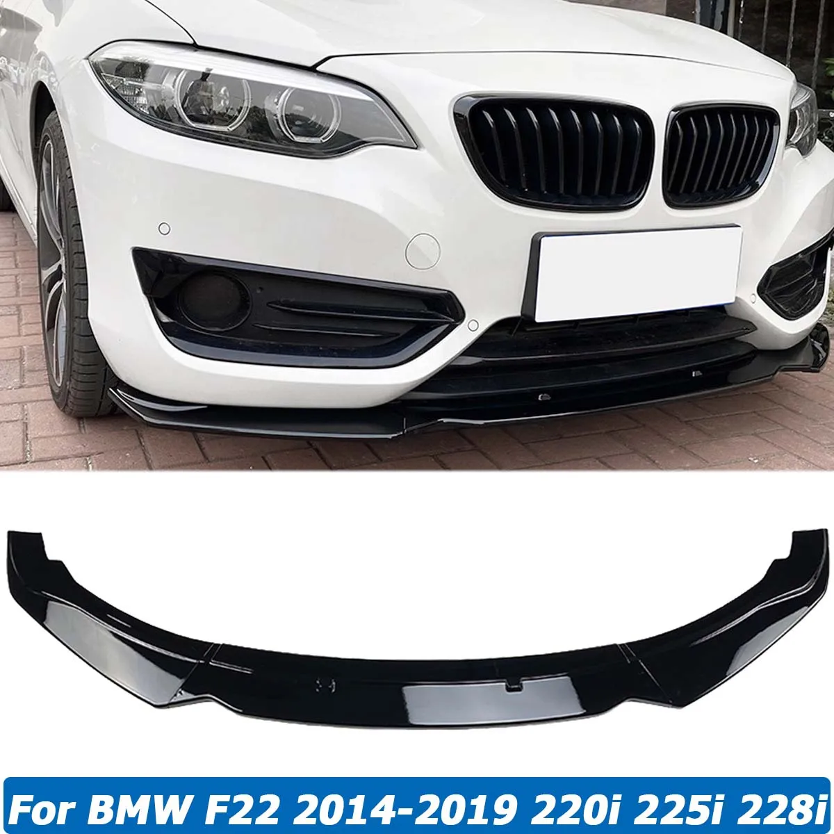 Front Bumper Lip Splitter Body Kit Side Spoiler Guards for BMW F22 F23 ...