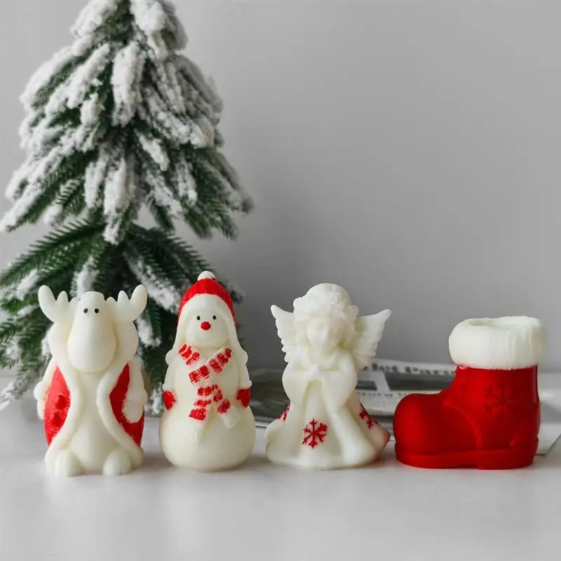 Description Picture 5 of itemChristmas Aroma Candle Ornament Silicone Mold DIY Elk Snowman Soap Plaster Resin Casting Making Molds Home Decor Christmas Gifts