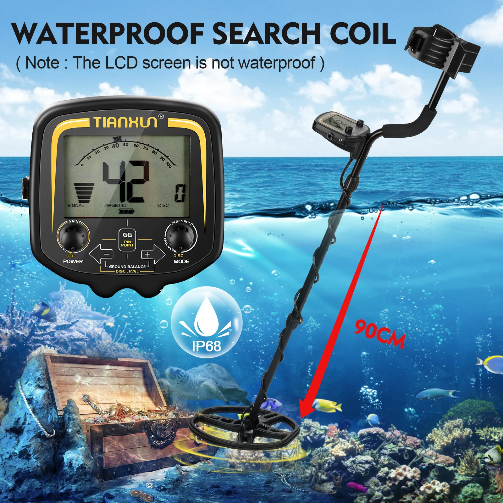 Metal Detector Gold and Diamond 2 5m Search Finder Gold Detector Treasure Hunter Detecting Pinpointer Professional