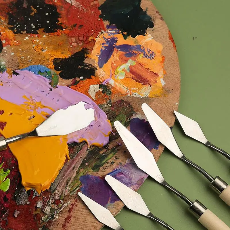 Stainless Steel Ceramics Spatula Polymer Clay Scraper Pottery Modeling Tools Art Oil Painting Knives 7Pcs/Set Cake Spatula Kit polymer clay tools pottery sculpting tools clay sculpting tools pottery tools clay craft tool