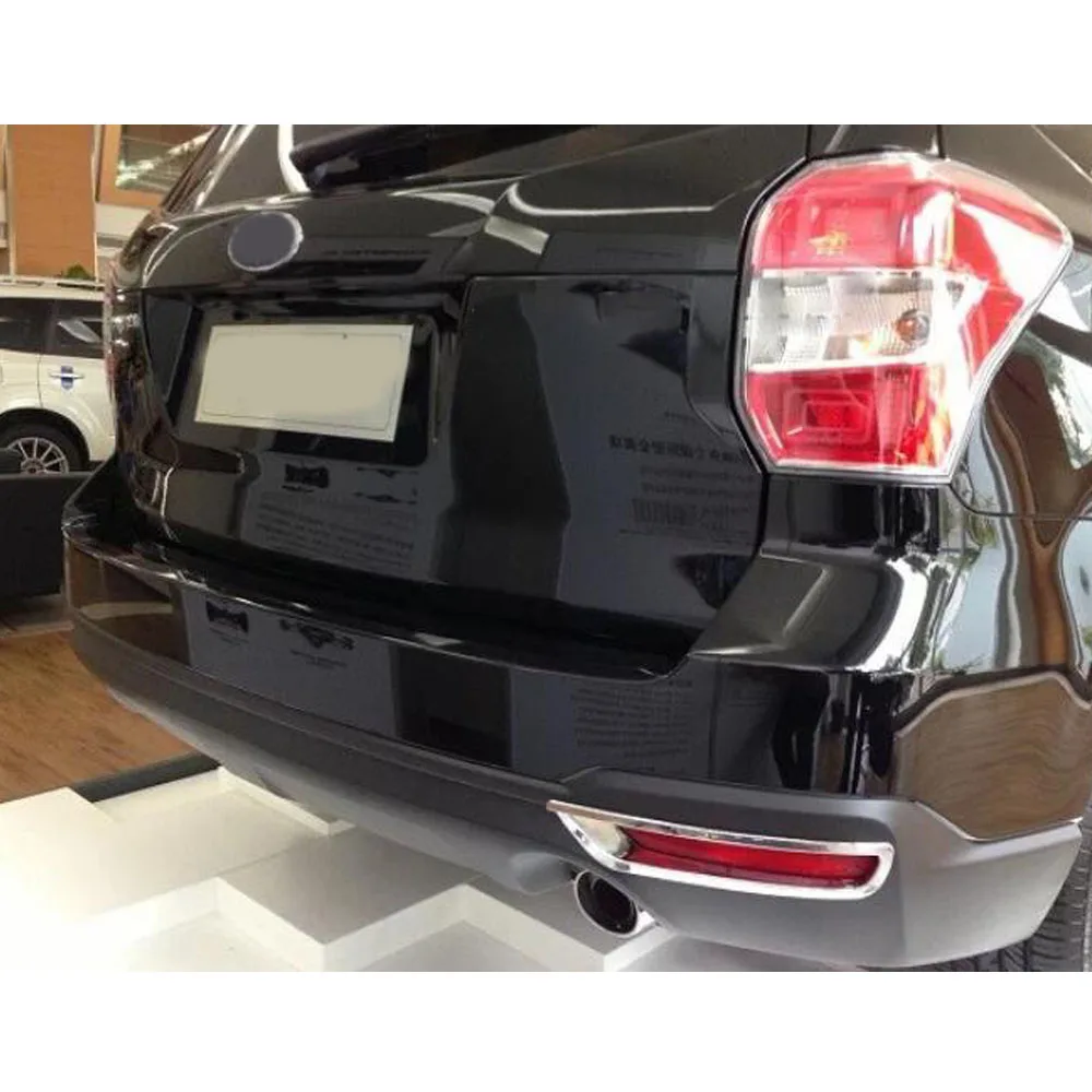 Subaru Forester 2013 2014 2015 Car Rear Fog Light Lamp Frame Stick Styling Cover Trim Stick Parts 2pcs license light cover