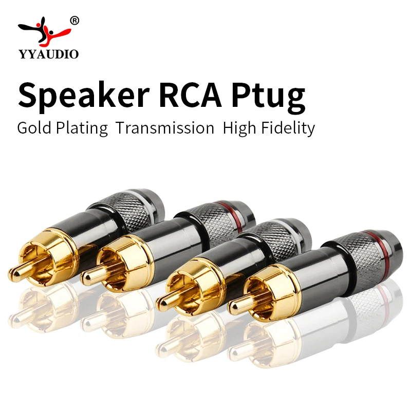 YYAUDIO RCA Male Connector High Quality Gold Plating Audio Adapter ...