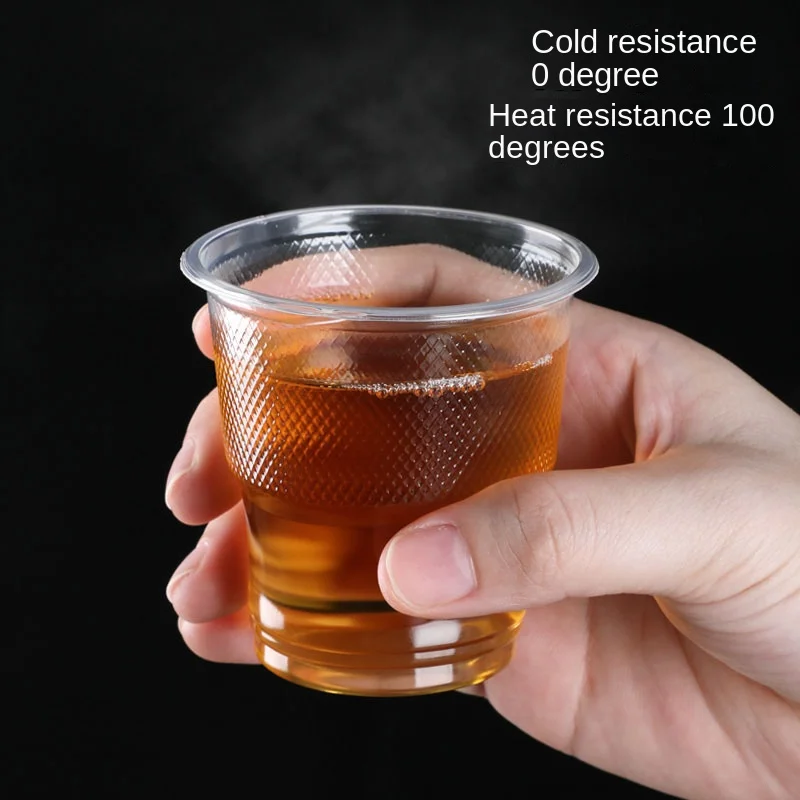 25/50pcs Disposable Transparent Plastic Cup Outdoor Picnic Birthday Kitchen Party Tableware 160/170/200ml Cups Supplies Bar birthday party supplies,plastic cups