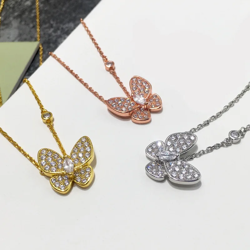 

Sparkling Zircon Butterfly Necklace