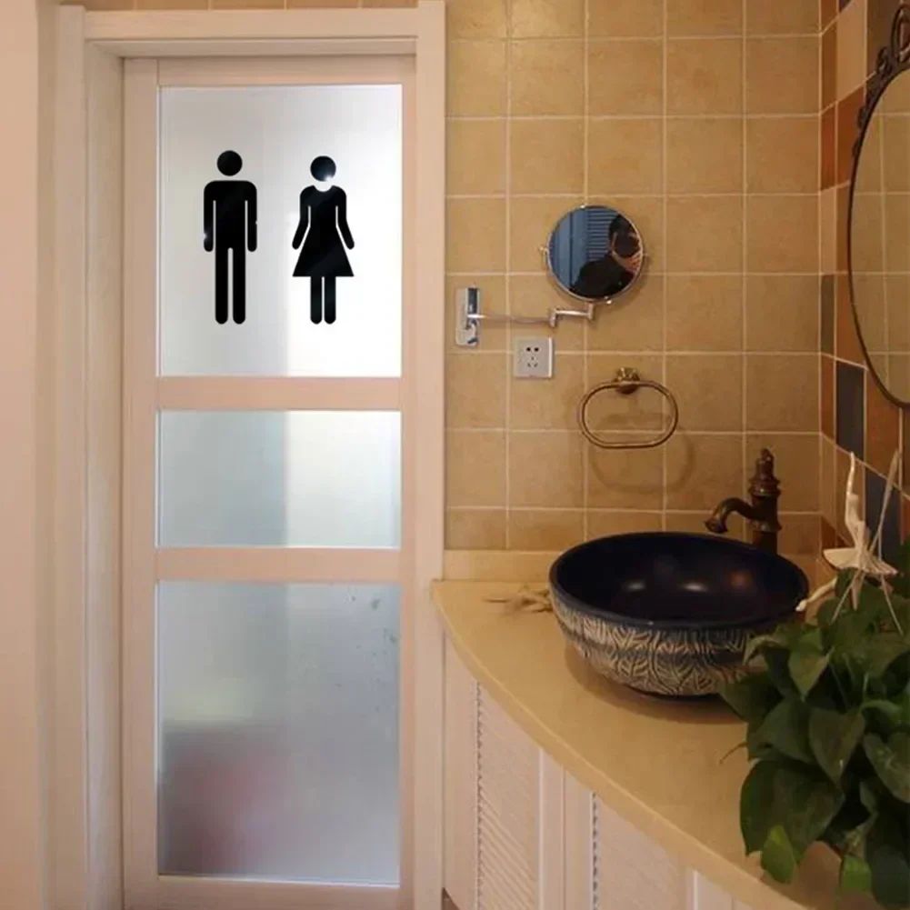 DIY Man & Woman Toilet Sticker WC Door Sign Decals Toilet Signs Restroom Washroom Signage Plaque Wall Sticker Decor 1 Pair