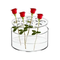 Simplicity Acrylic Flower Vase Clear Circular Low Vase Wedding Birthday Party Decor Home Dining Table Decorations 1