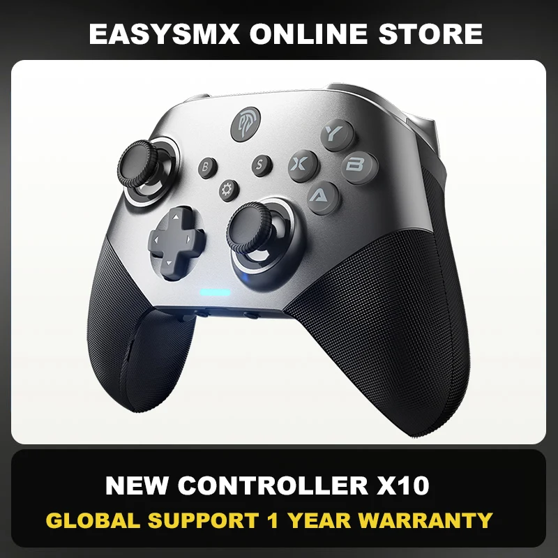 

EasySMX X10 Mechanical Gaming Controller, Wireless Gamepad for PC, Nintendo Switch, Phone, Hall Effect 3D Analog Stick Triggers