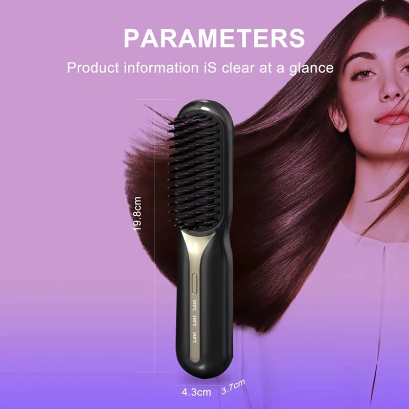 B58B-Electric Hot Comb Hair Straightener-Fast Heating, Portable, Anti-Scald, Ideal For Travel, Beard & Hair Styling
