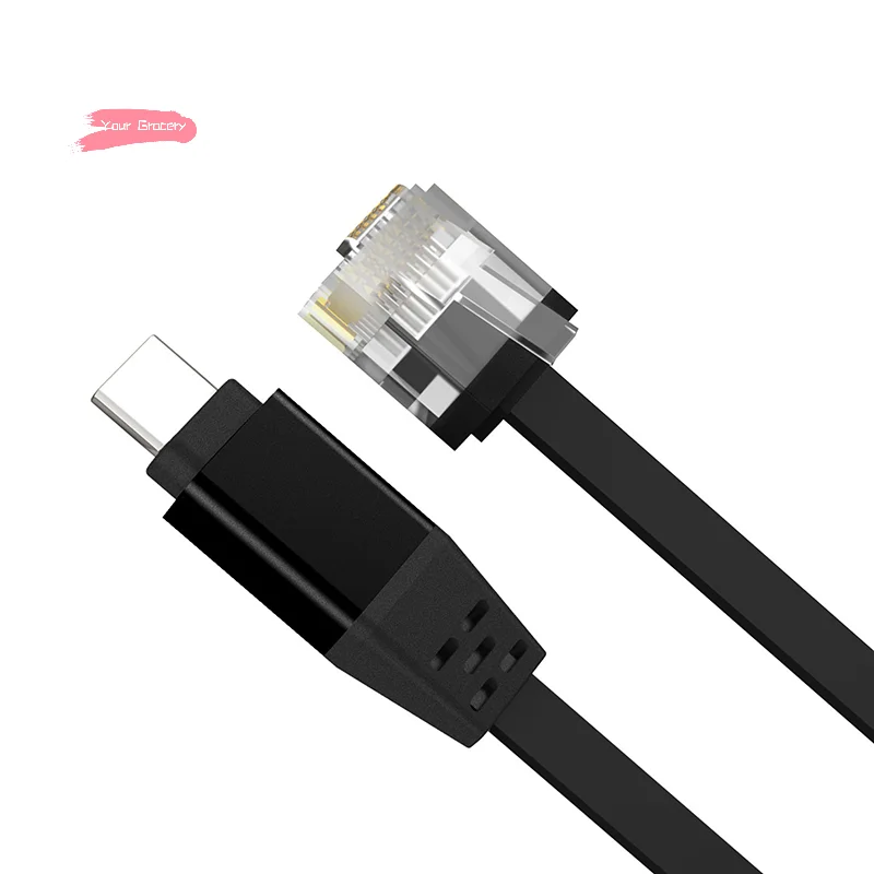 Y-1Pcs 블랙 타입-C TO RJ45 연결 케이블 전화 유선 네트워크 어댑터 노트북 태블릿 1000m