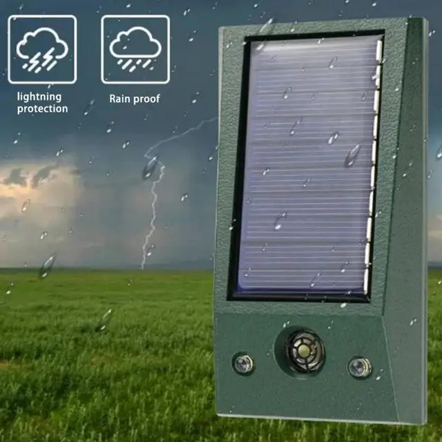 500Mah Solar Animal Repeller Hasznos Szarvas Madár Kígyó Ultrahangos Ismétlő Abs Állatriasztó Kerti Állati Elrettentő Eszköz - Image 3