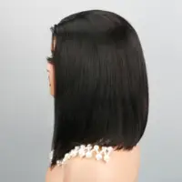 Wear and Go-Perruque Bob droite sans colle pour femme, perruques de cheveux humains, dentelle prédécoupée, densité 180%, 6x4 4