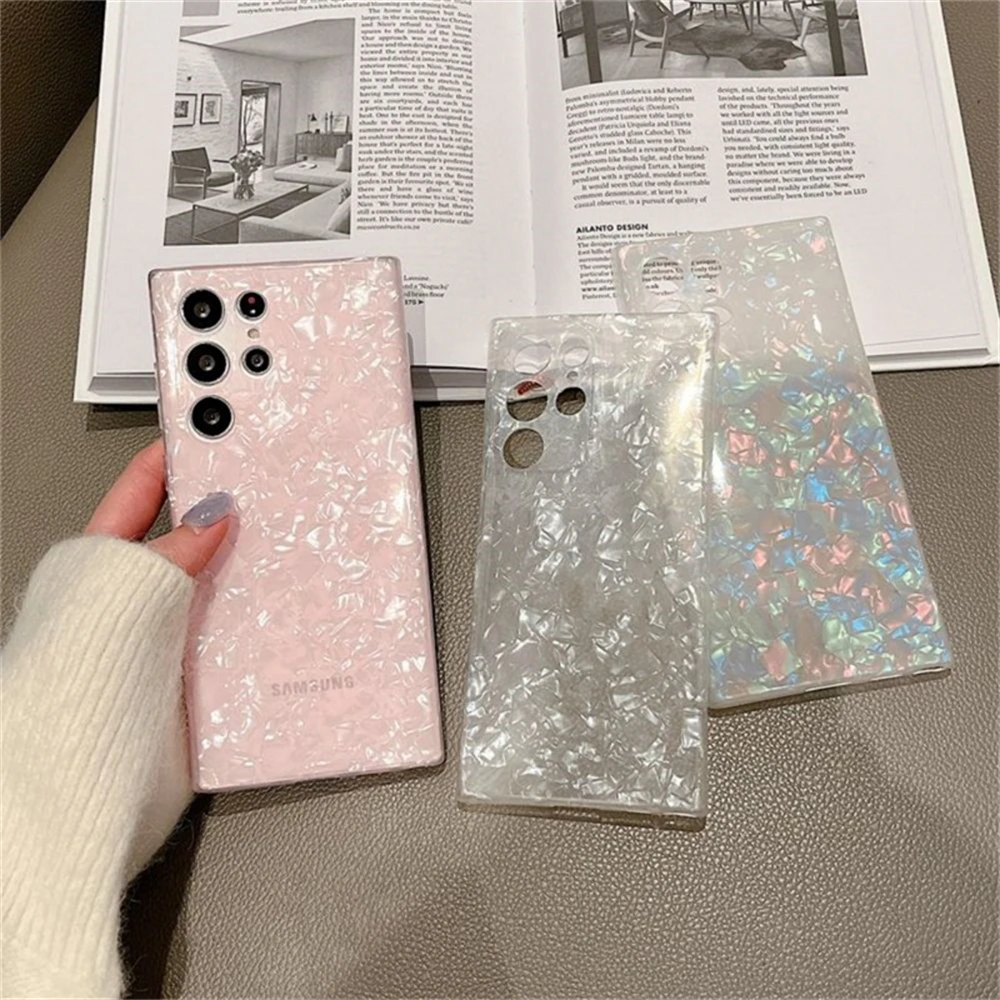 Coque transparente en marbre coloré, étui souple pour Samsung S22 Ultra S21 Plus S20 FE S10 Note 20 10 9 S9 S8 A52 A22 A12 A51 A71_voghion.com