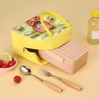 Cartoon Insulated Lunch Box Bag Handheld Bento Bag 3D Lunch Insulation Bag Aluminum Foil Thick Lunch Box Bag Cute Bunny for Girl 4