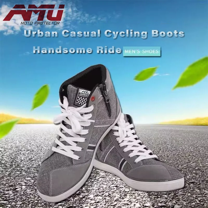 Fashion Casual Motorcycle Riding Shoes Breathable Biker Boots Motorbike Boots Street Racing Men Women Bota