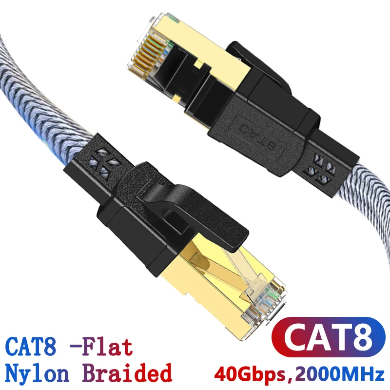 CAT 8 Gray Braided
