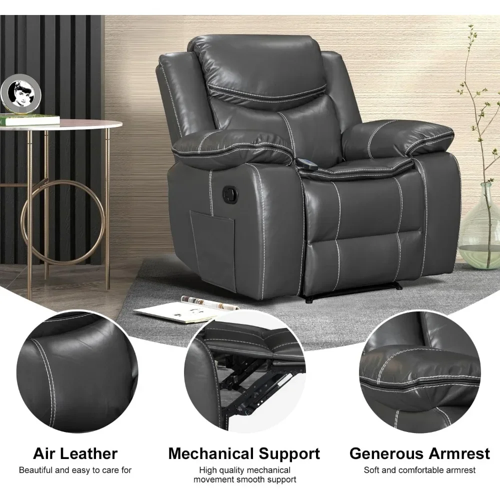 Recliner Chairs for Adults Manual Reclining Sofa Chair Oversized Recliner Chair for Living Room Comfy Home Theater Seating
