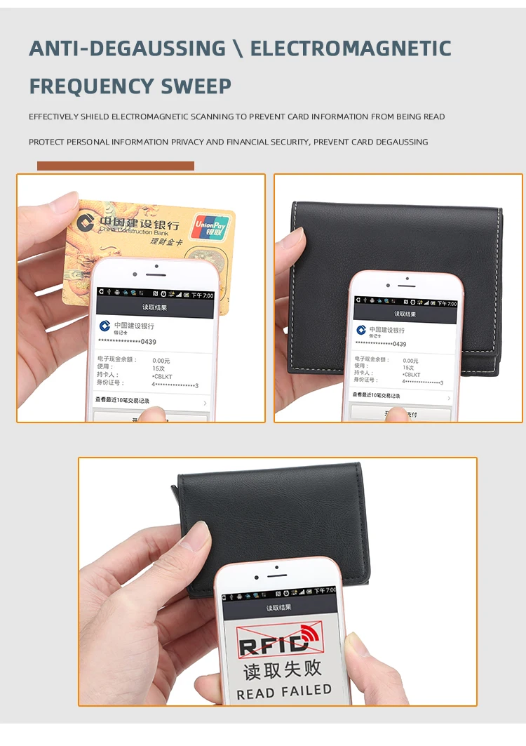 2022 New Business ID Credit Card Holder Men and Women Metal RFID Vintage Aluminium Box PU Leather Card Wallet Note Carbon