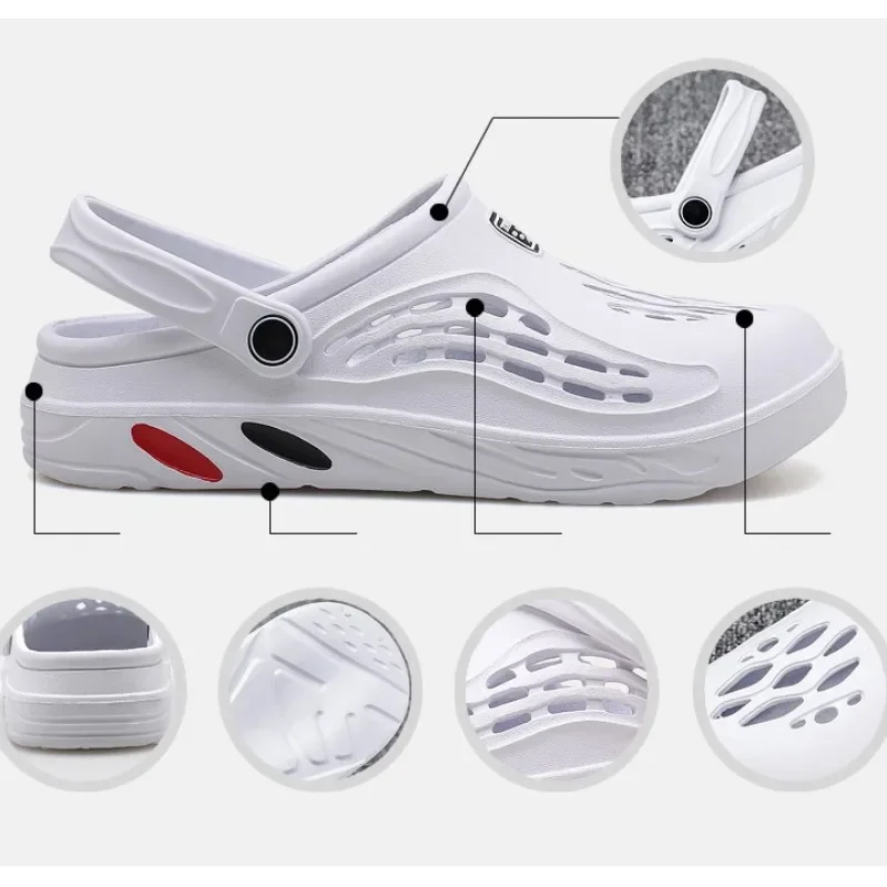 Summer Men Sandals Light EVA Men's Casual Shoes Hole Shoes Clogs Lovers Home Garden Outdoor Male Beach Flat Slippers Big Size 49