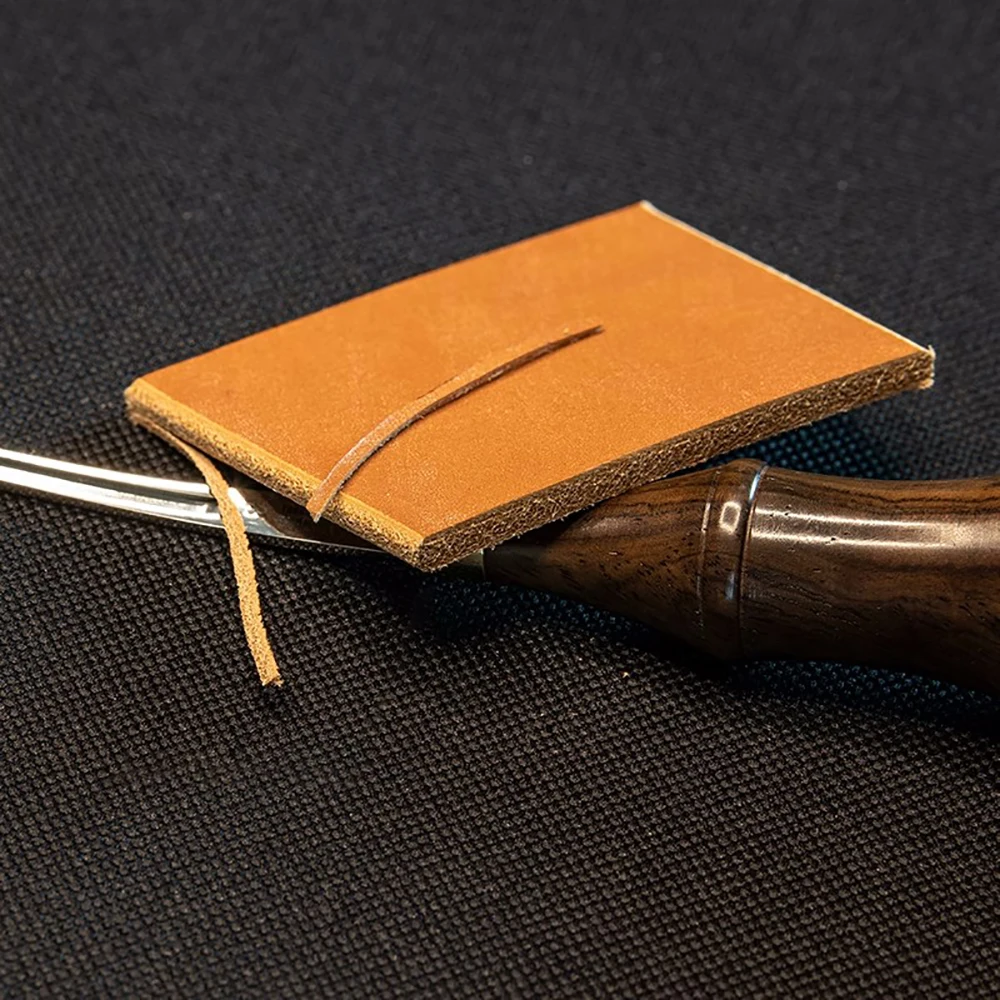 Smussatrice Per Bordi In Pelle Con Lama In Acciaio E Manico In Legno – Utensile Da Cuoio Regolabile Per Lavori Di Cordonatura E Creasing