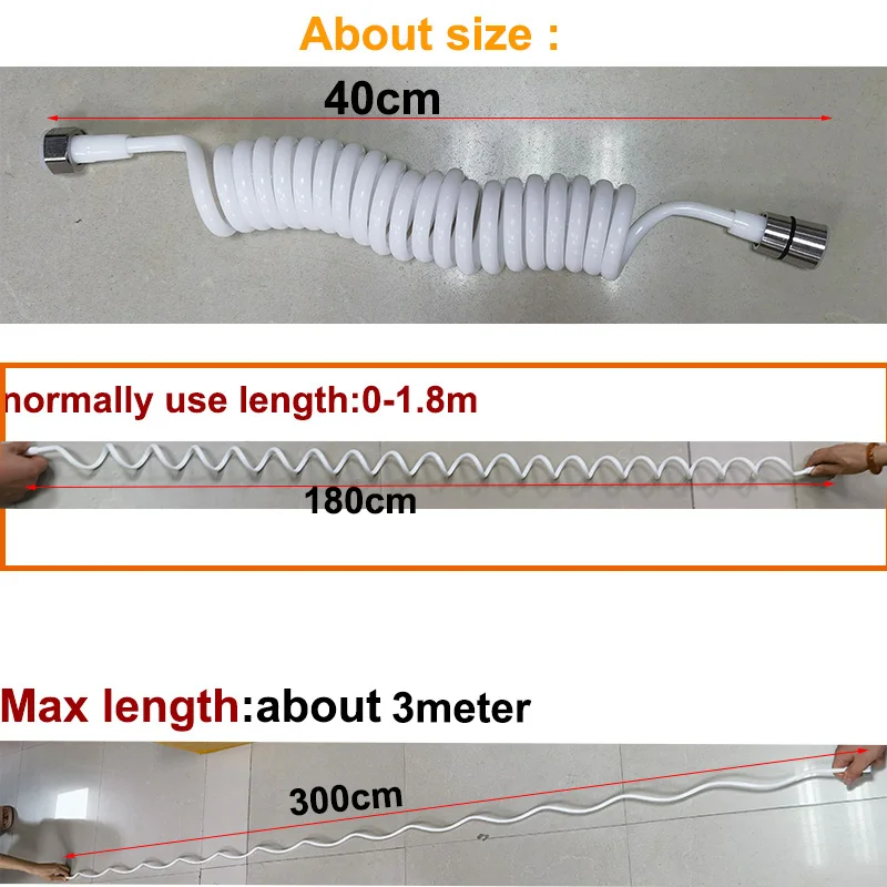 1.5/3/2m 304 head Flexible Spring Shower head soft Hose tube plastic Water wc Toilet Bidet Sprayer Telephone Line bathroom shower hose plumbing hose
