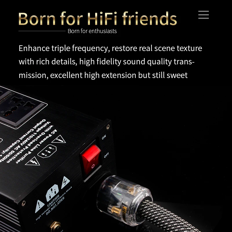 YYTCG HIFI Power Cord OFC Cable EU/US Series Connection for Audio Power Amplifier Filter