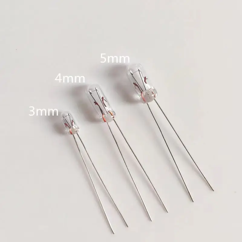 Miniature Light Bulb 3V 6V 9V 12V 24V 3mm/4mm/5mm Lamp Edison Incandescent Filament Rice 10pcs