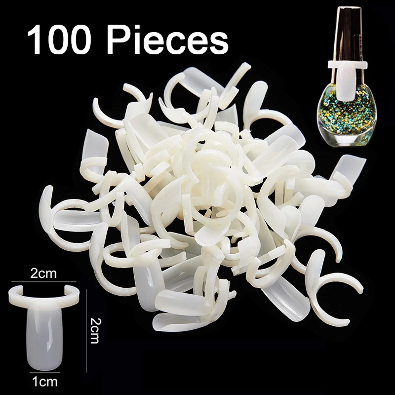 100Pieces/lot Nail Polish UV Gel Color Swatch Pops Display Card Natural Nail Art Ring Style Nail Chart Tips Full Nails