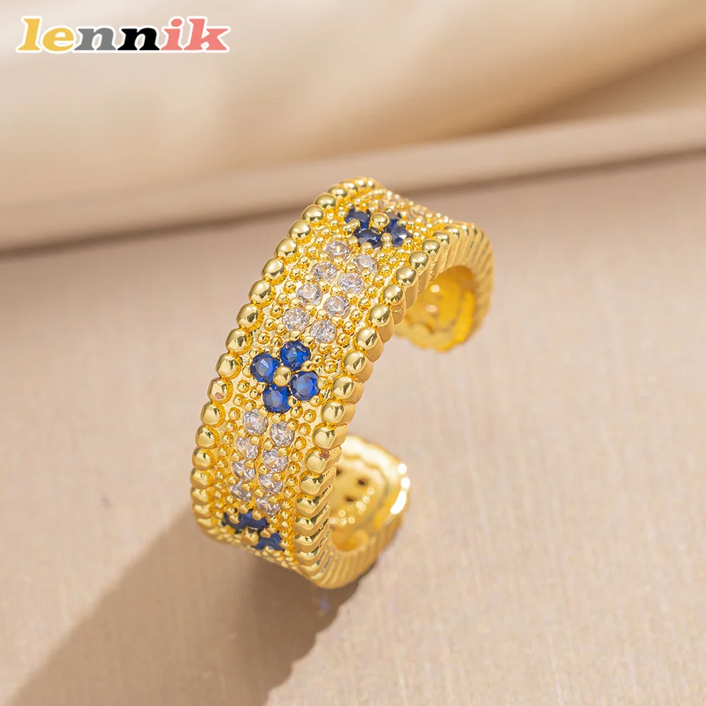 LENNIK Premium Lucky Clover Luxury Full Zircon Mic...