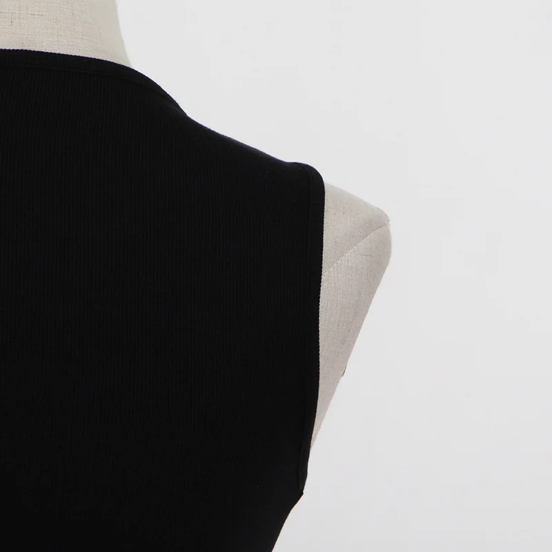 Casual y2k White Cut Out Women's T Shirt Round Neck Sleeveless Slim T Shirts Female Clothing 2022 Summer Fashion crop top women