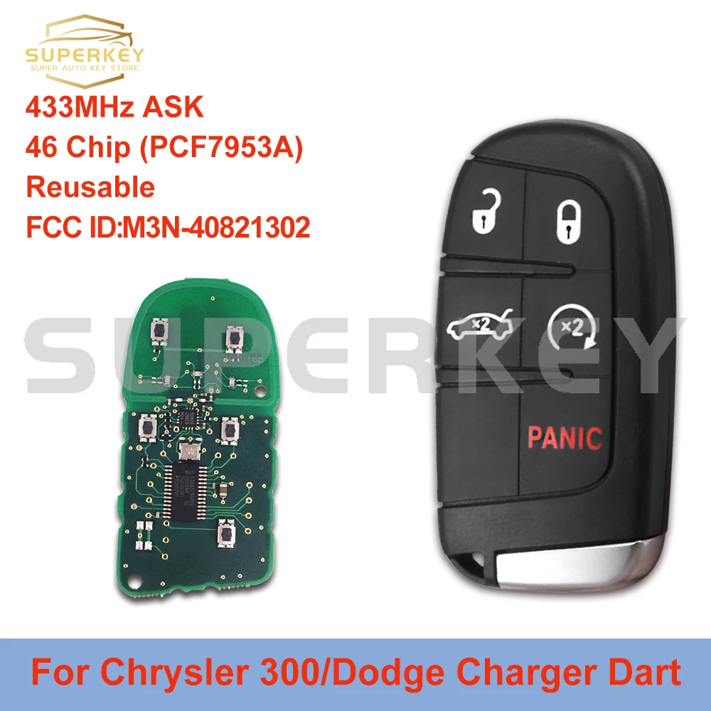 SUPERKEYM3N40821302SmartRemoteCarKey433MHz46Chipfor20112017ChryslerDodge