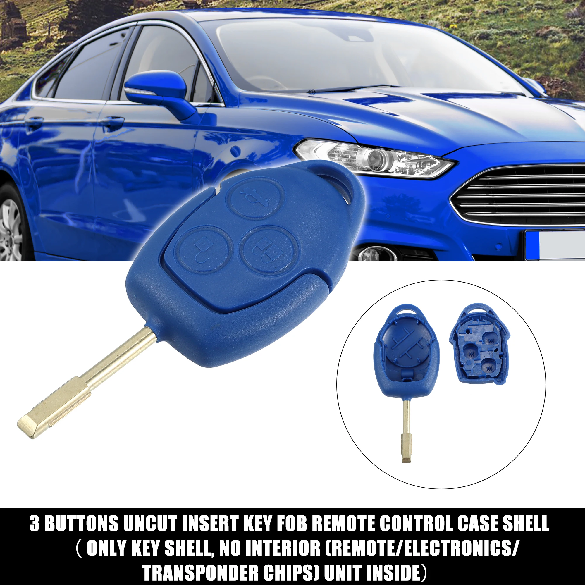 

Uxcell автомобильный 3-кнопочный брелок для дистанционного ключа, фотооболочка, чехол для Ford Transit WM VM 2006-2014, запасные аксессуары