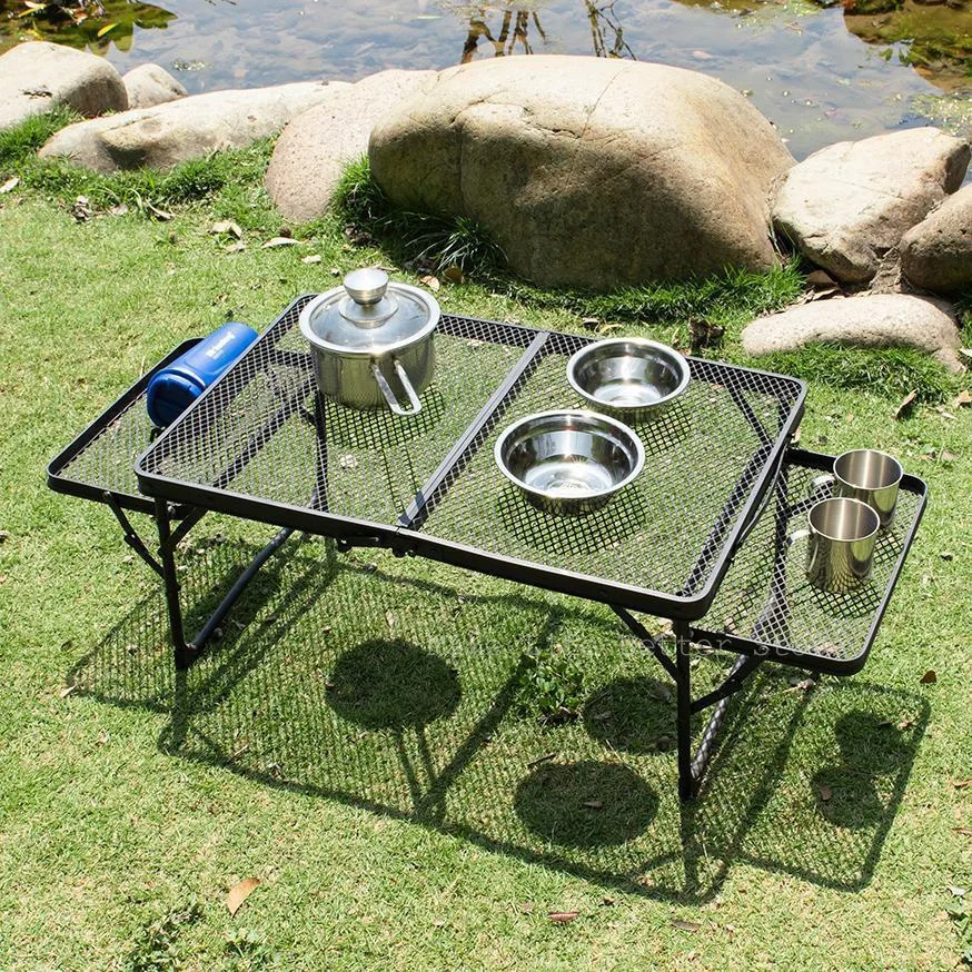 

Folding Camping Rack Ourdoor Portable Folding Table Foldable Storage Shelf Picnic Barbecue Easy To Carry Lightweight Table