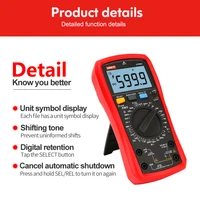 UNI T Digital Multimeter UT890C UT890D+ 6000 Counts Manual Frequency Temperature Voltage Ammeter AC DC DMM Capacitor Tester NCV 2