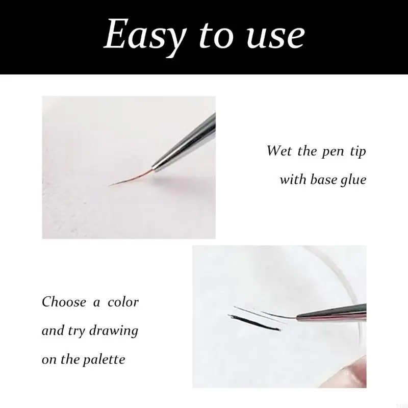 5 Pcs Nails Art Liner Brushes Nail Painting Brush Pen Painting Nails Art Brushes 5mm/8mm/11mm/13mm/15mm for Salons